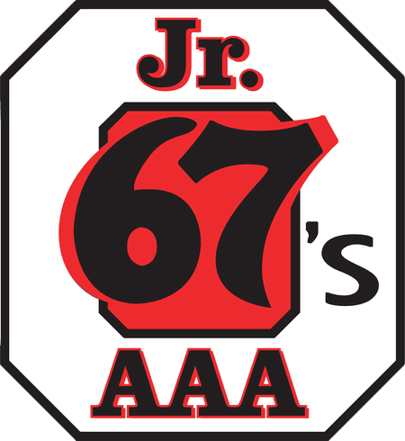 Logo with large red and black number 67, text "Jr." above, "'s" to the right, and "AAA" below on a white background.